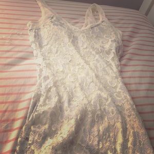 White flower lace dress